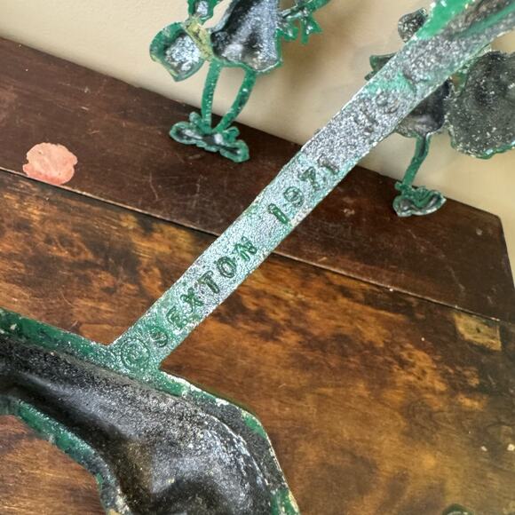 Set of 3 Vintage 1971 Sexton USA Cast Iron Cleaning Ladies Green Chippy Paint - Picture 10 of 13